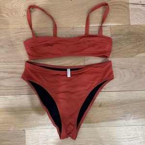 Solid & Striped Two Piece high waisted bikini in size small